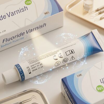 Barniz de flúor de sodio al 5% con certificación CE ISO y sabor a melón para prevenir la caries dental